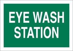 BRADY Brady 72722 Eyewash Station Sign 10x7 in Green Frp