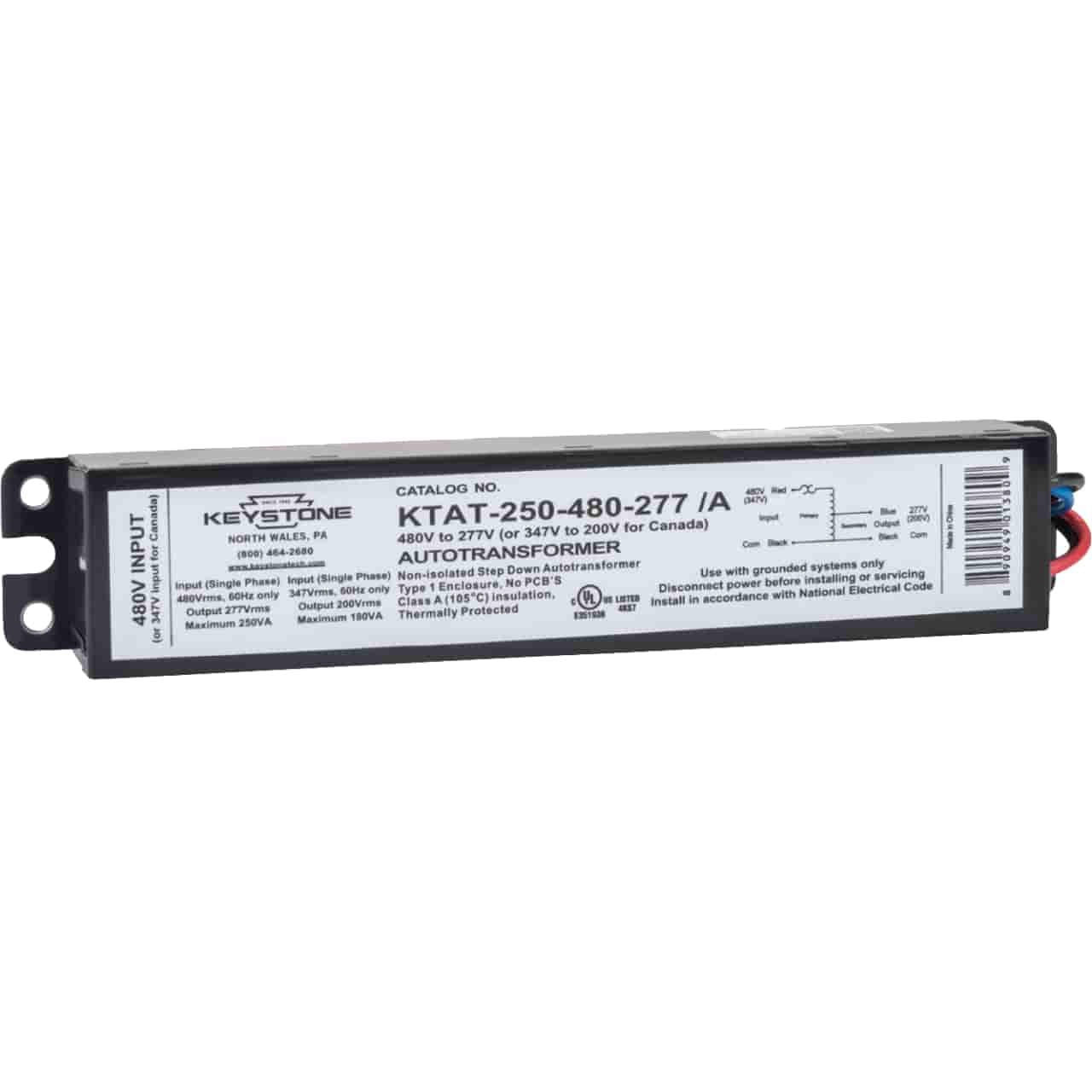 KEYSTONE TECHNOLOGIES Keystone Technologies KTAT-250-480-277 Step Down Autotransformer 250 W (9.49 in L x 1.7 in W x 1.2 in H) KTAT-250-480-277/A