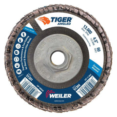 WEILER Weiler 51304 Flap Disc 60 Grit 4.5 in Type 27 Zirconia