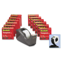 3M 3M MMM600KC60 Transparent Tape and Scotch C60 Dispenser (12/Pack) 600K-C60