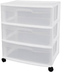 STERILITE Sterilite 29308001 3-drawer Wide Storage Cart