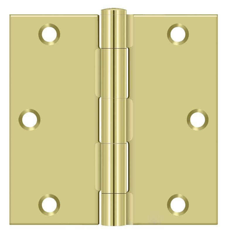 DELTANA Deltana S35U3-R Square Door Hinge 3.5x3.5 Bright Brass