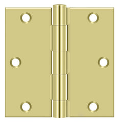 DELTANA Deltana S35U3-R Square Door Hinge 3.5x3.5 Bright Brass