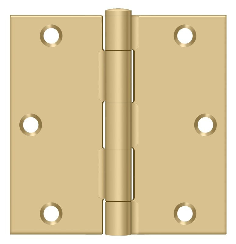 DELTANA Deltana S35U4-R Square Door Hinge 3.5x3.5 Satin Brass