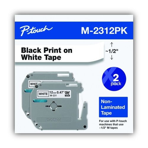 BROTHER Brother BRTM2312PK M Series Tape Cartridges (1/2 in w, 2 Pack)