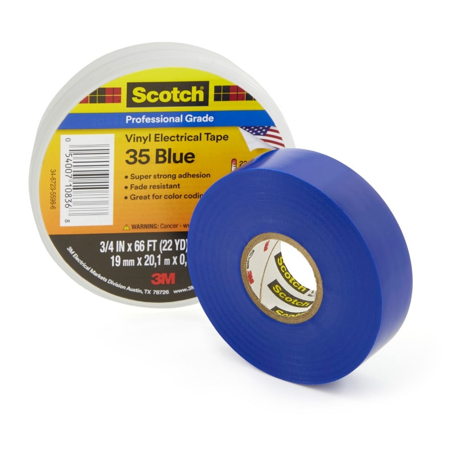3M 3M 7000006095 Scotch Vinyl Electrical Tape 600 V (0.75 in x 66 ft) 3MT054007-10836