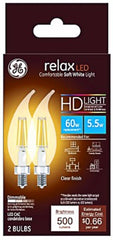 GE G E Lighting 31440 Led Candelabra Bulb 5.5W 2700K 2 Pack