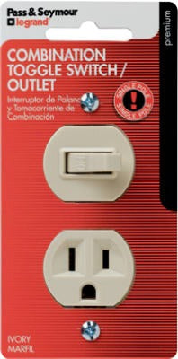 LEGRAND Pass Seymour 691ICCC5 Combo Switch Receptacle 15A 120V Ivory