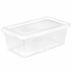 STERILITE Sterilite 42428018 6 Qt Storage Box White Lid 18 Pack