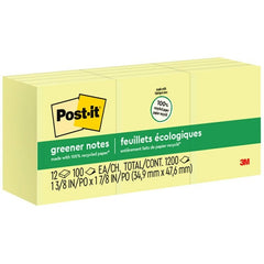 3M 3M MMM653RPYW Post-it Greener Notes 1-1/2 x 2 inches (12 pack)