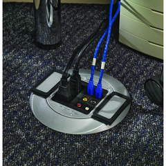 Hubbell Wiring Device-Kellems S1CFCAL Cast Aluminum Concrete Floor Fire Rated Poke-Through Universal Carpet Flange and Cover