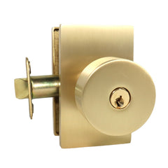 EMTEK Emtek 5123ROUUS4.RLS Round Knob Keyed Entry Satin Brass