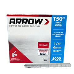 ARROW FASTENER Arrow Fastener 504IP T50 1/4-Inch Staples (5,000-Pack)