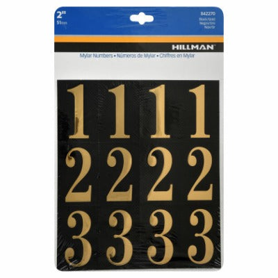 HILLMAN Hillman Fasteners 842270 Gold Black Adhesive Letter Set 2 in