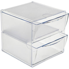 DEFLECTO Deflecto DEF350101 Stackable Cube Organizer (2 Drawers, 6 in x 6 in x 7.5 in)