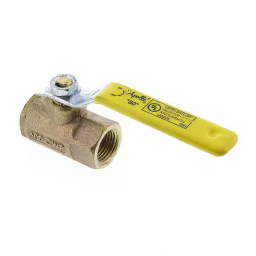 APOLLO VALVES Apollo Valves 8010501 80-100 Series 1 in. Bronze Threaded Lever Handle Gas Ball Valve A8010501
