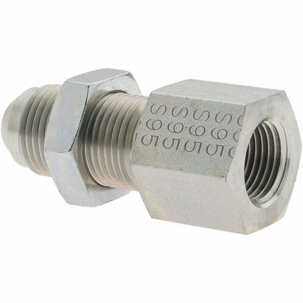 PARKER Parker PT-00288 Steel Bulkhead Adapter 1/2 in 3/8-18 Nptf
