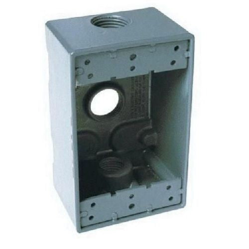 MULBERRY METAL PRODUCTS Mulberry Metal Products 30204 Royal Mountie Weatherproof Box (1 Gang 3 Outlets 3/4 in Hub)