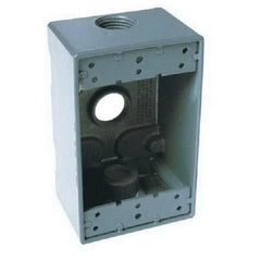 MULBERRY METAL PRODUCTS Mulberry Metal Products 30204 Royal Mountie Weatherproof Box (1 Gang 3 Outlets 3/4 in Hub)