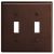 LEVITON Leviton 85009 2-Gang Toggle Device Switch Wall Plate Thermoset Standard Brown