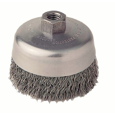 WEILER Weiler 36061 Vortec Pro 5 Crimped Wire Cup Brush .020 Steel Fill 5/8-11 UNC Nut