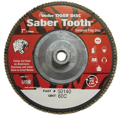 Weiler 50140 Tiger Saber Tooth Ceramic High Density Flap Disc 60 Grit Pack of 10