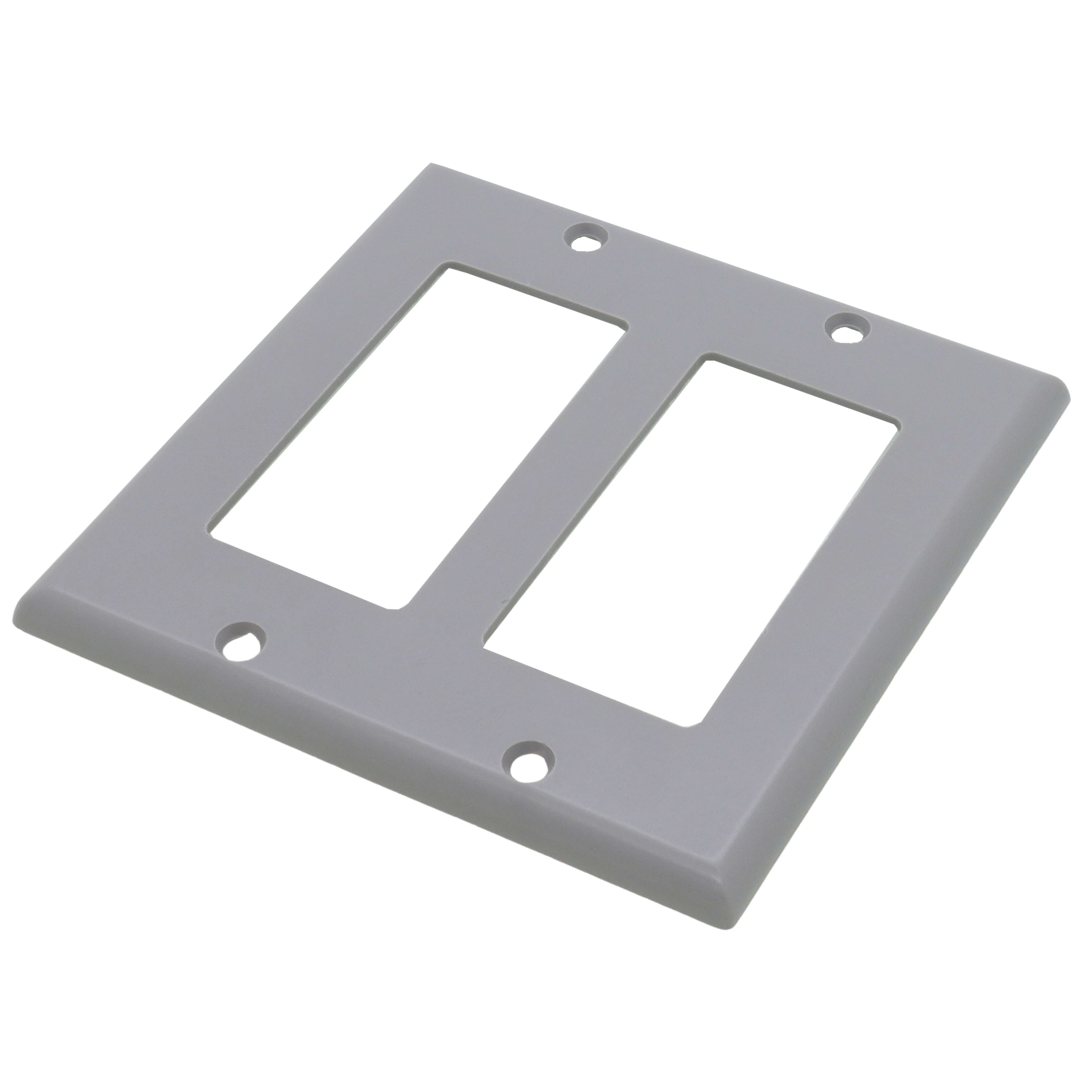 LEVITON Leviton 80409-GY Decora Wall Plate Standard Size 2-Gang Gray