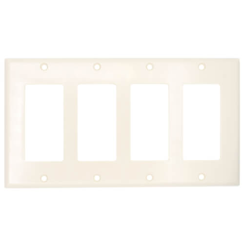 LEVITON Leviton 80412-T Decora 4-Gang Standard Size Wallplate Thermoset Light Almond