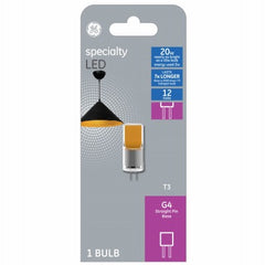 GE G E Lighting 93129024 Led T3 G4 Bulb 2W 190 Lumens 3000K