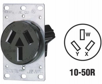 LEVITON Leviton Mfg Co R30-05206-S10 Flush Range Outlet 50A