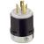 LEVITON Leviton 9965-C Locking Plug 20 Amp 125/250 Volt Industrial Grade Non-Grounding Black-White