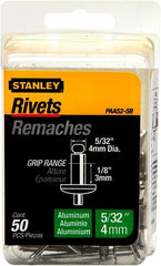 STANLEY Stanley PAA52-5B Aluminum Rivets 5/32 x 1/8 50 Pack