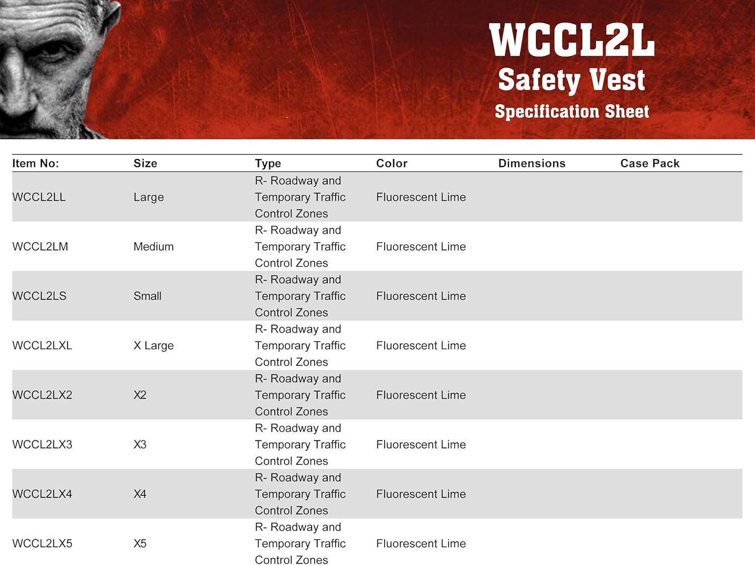 MCR SAFETY MCR Safety WCCL2LL Class 2 Polyester Mesh Safety Vest with 3M Scotchlite Fluorescent Lime Large