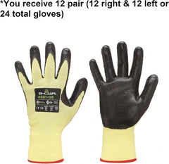 SHOWA 4561L-08 Cut/Abrasion/Flame Resistant Safety Work Glove Kevlar Liner Zorb-IT Nitrile Palm Large Pack of 12 Pairs