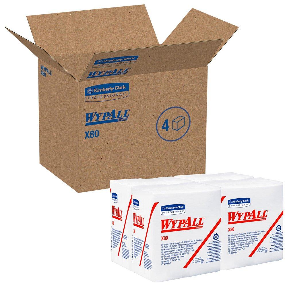 WYPALL WypAll 41026 X80 12-1/2 x 12 in. Hydroknit Wiper in White (Pack of 50)