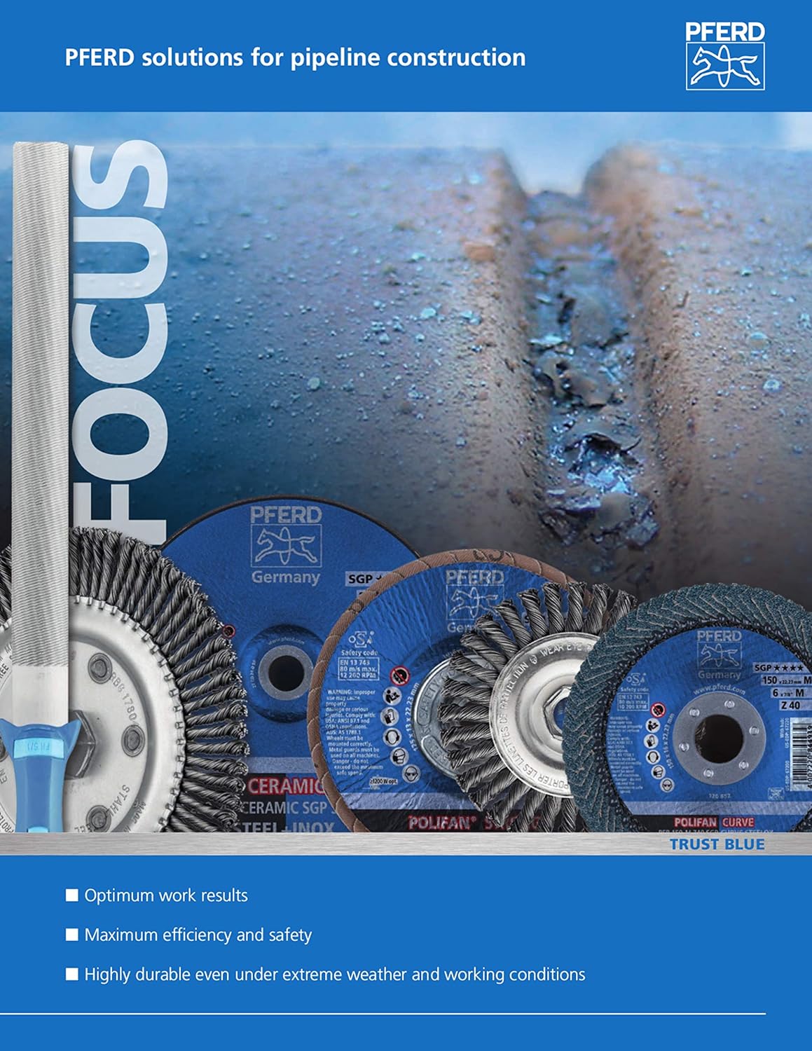 PFERD Pferd 67339 Polifan Steelox Curve Radial Type Flap Disc Zirconia Alumina 40 Grit 4-1/2 Diameter 7/8 Arbor Hole 13300 RPM