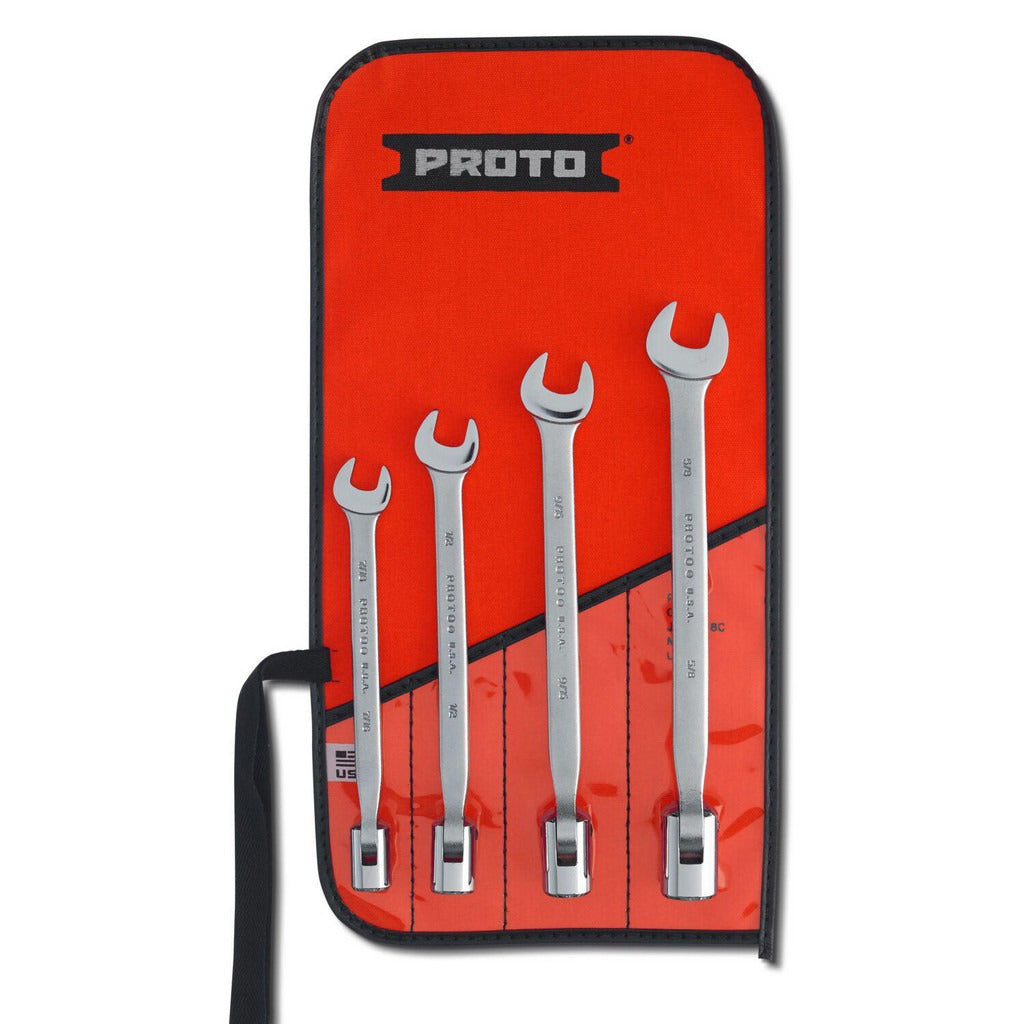 PROTO Proto J1270B Flex Head Combo Wrench Set 4 Pc Inch