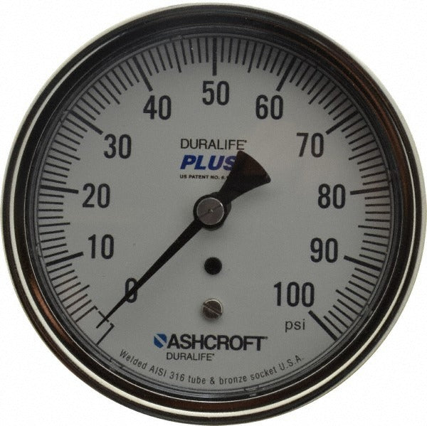 ASHCROFT Ashcroft 95438XLL Pressure Gauge 0-100 Psi 3.5 in Dial