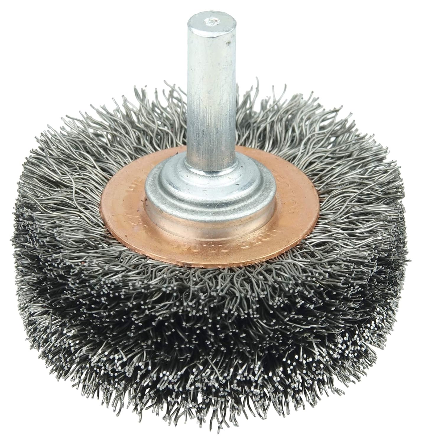 WEILER Weiler 17619 2 Inch Wide Face Stem-Mounted Crimped Wire Wheel 0118 Steel Fill 1/4 Stem