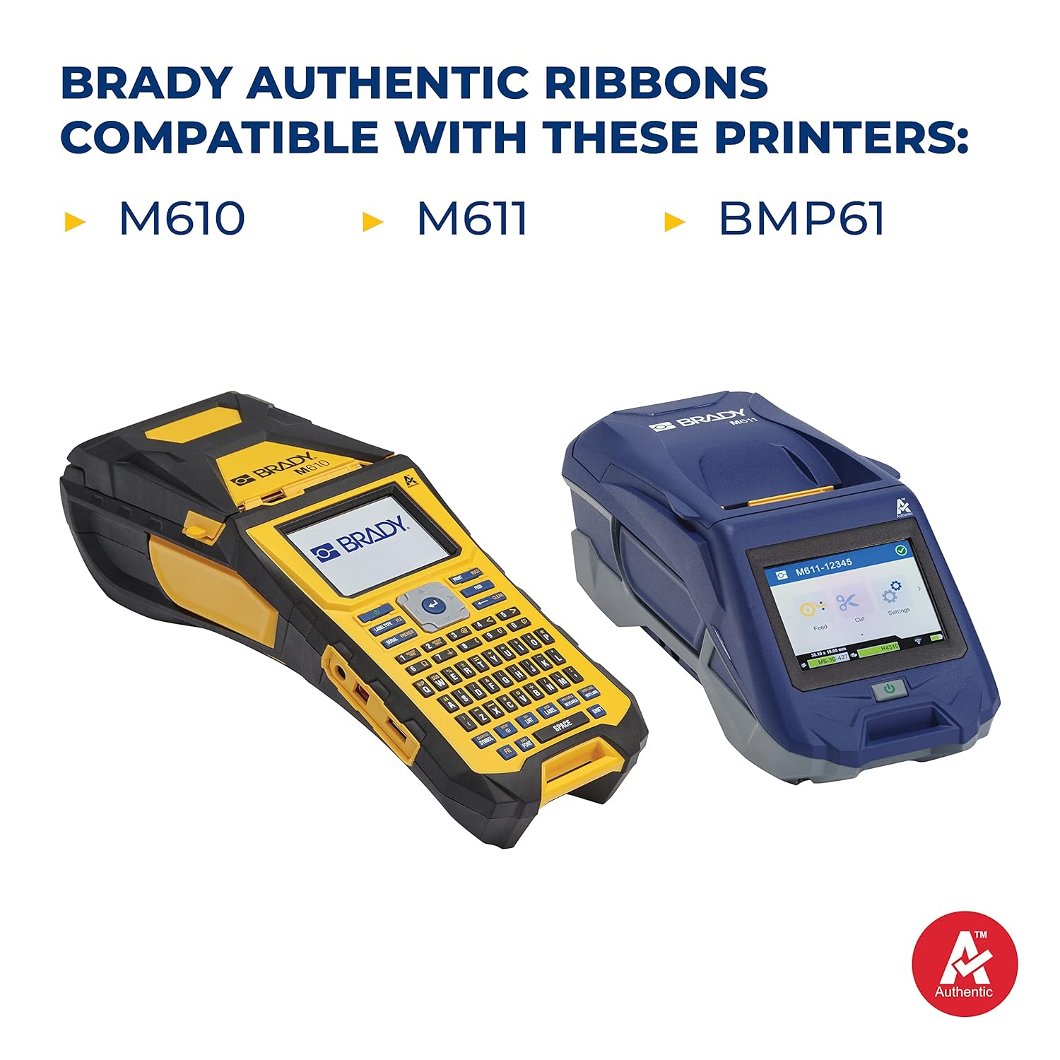 BRADY Brady M61-R6810-WT Printer Ribbon - R6000 Series Halogen-Free Ribbon for BMP61, M610, and M611 Printers. 2 W x 75' L, White