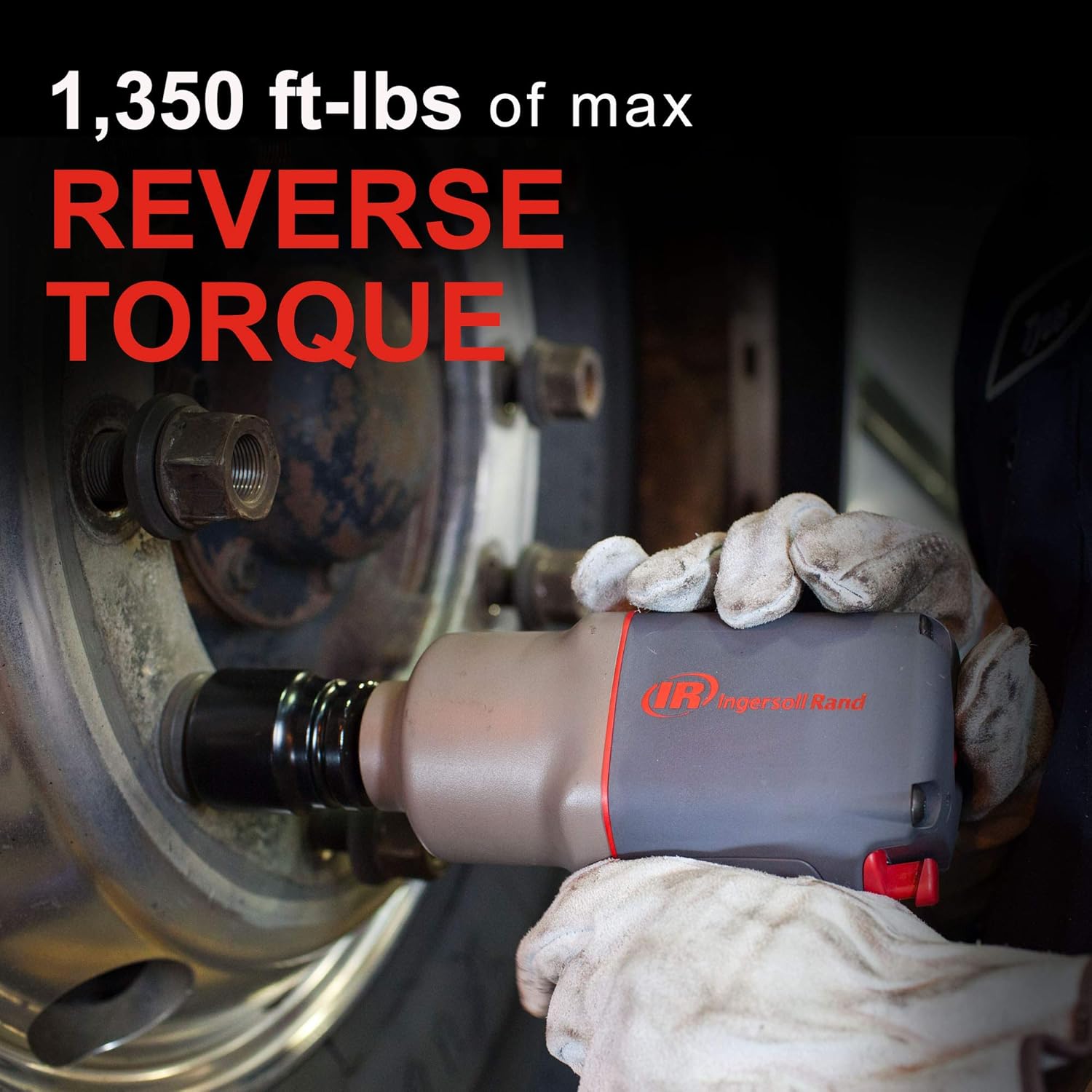 INGERSOLL Ingersoll Rand 2145QIMAX Drive Air Impact Wrench Quiet Technology 1350 ft-lbs 7 Vane Motor Gray