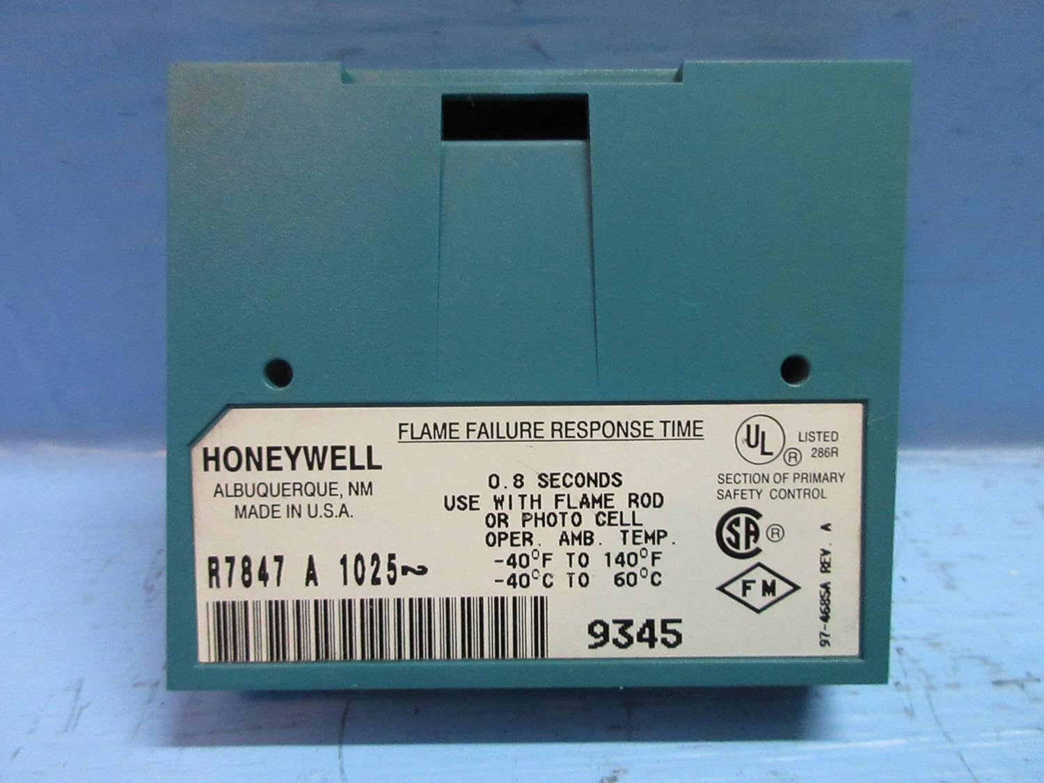 HONEYWELL Honeywell R7847A1025 Flame Signal Amplifier - 0.8 or 1.0 Second Response - 5 Volts