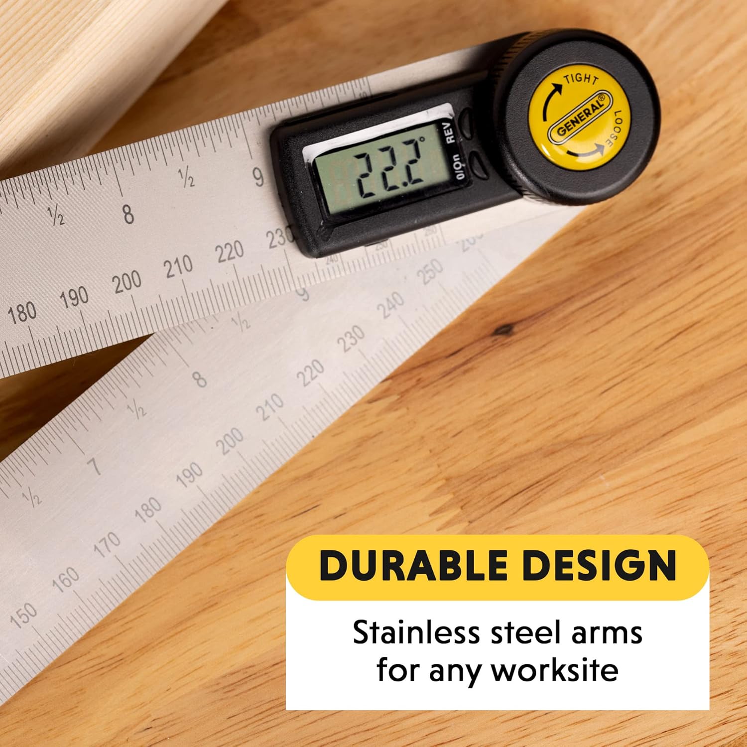 GENERAL TOOLS General Tools 823 Digital Angle Finder Ruler - 10-Inch Stainless Steel Measurement Tool