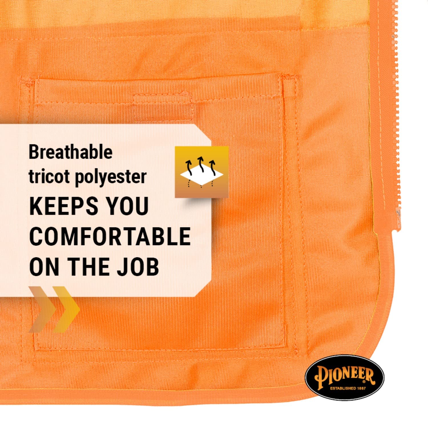 PIONEER Pioneer V1021850U-M Safety Vest for Women - Hi-Vis Reflective Tape - Medium - Class 2 ANSI