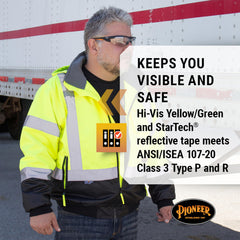 Pioneer V1130460U-3XL Hi Vis Safety Bomber Waterproof Jacket 3X-Large