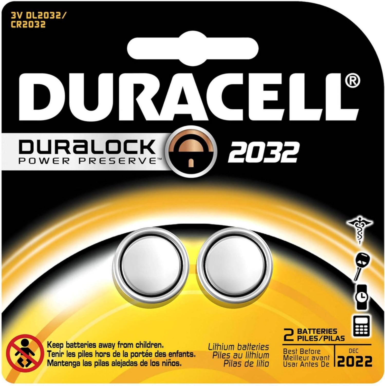 DURACELL DL2032B2PK BATTERIES