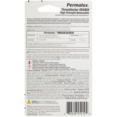 Permatex 25210 High Strength Removable Threadlocker Orange Liquid, 10 ml