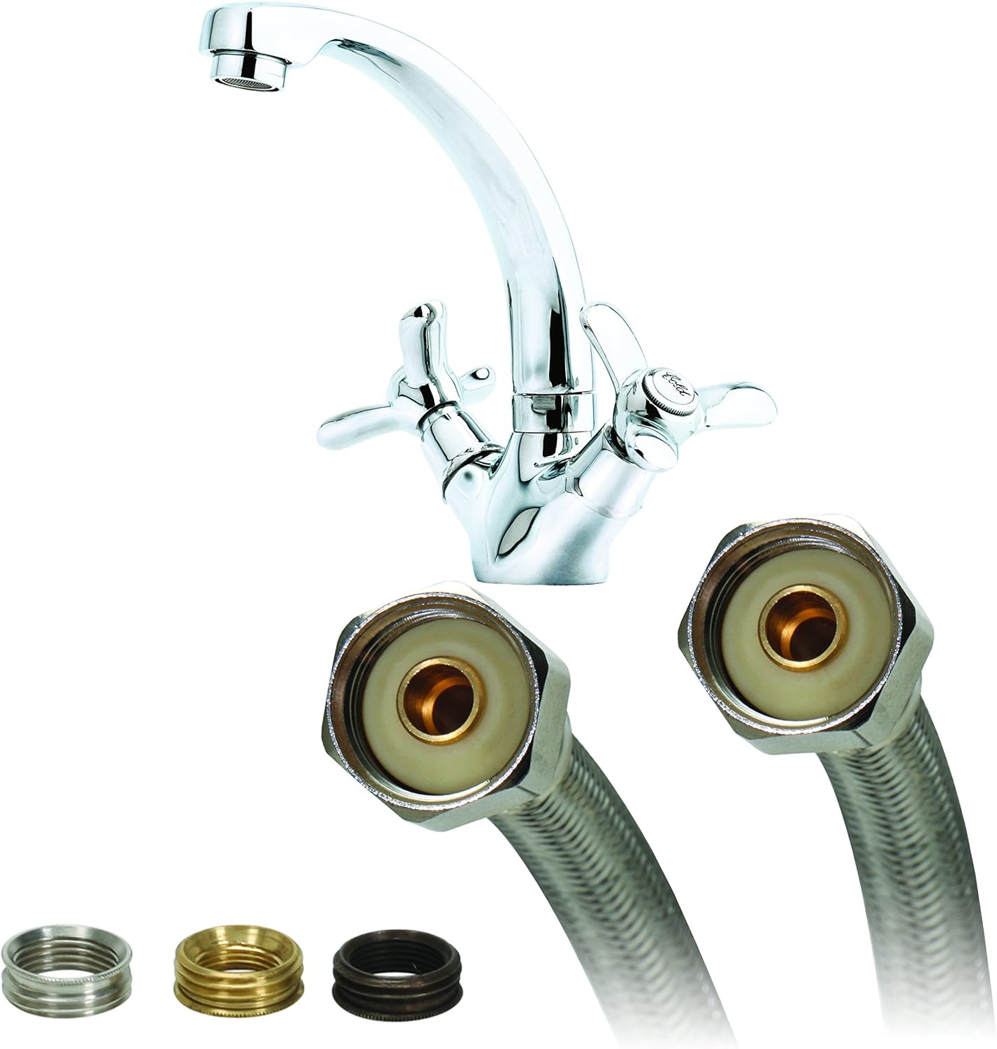 FLUIDMASTER Fluidmaster B4F20U Faucet Connector Braided Stainless Steel 20 Inch