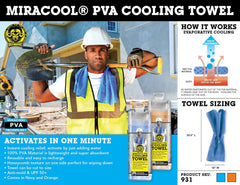 OccuNomix 931-BL MiraCool PVA Cooling Towel 29.50 x 14.00