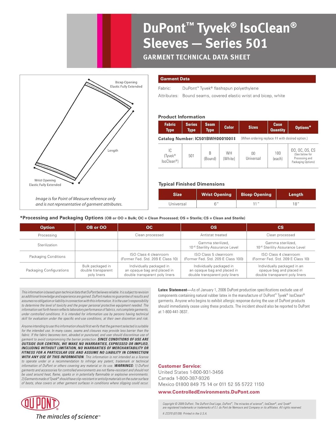 DUPONT DuPont IC501BWH0001000B Tyvek IsoClean Sleeve White Universal 100-Pack